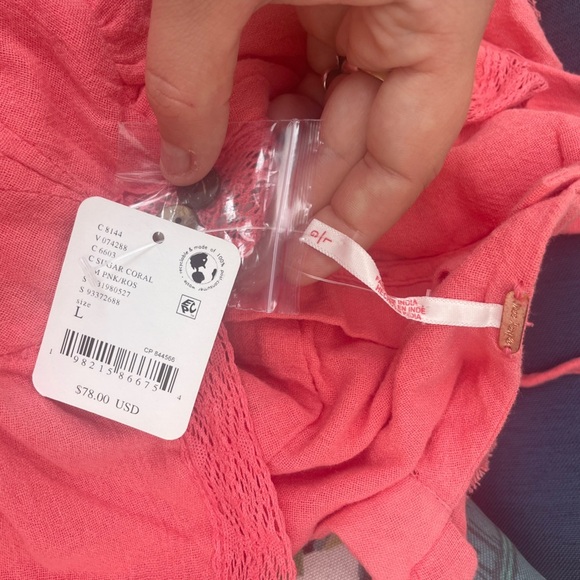 NWT Free People Vivi Mini Dress in Sugar Coral, Size Large - Picture 9 of 12